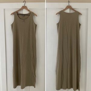 J. JILL Sleeveless Tank Henley Maxi Dress Cotton Minimalist Sleeveless Size S